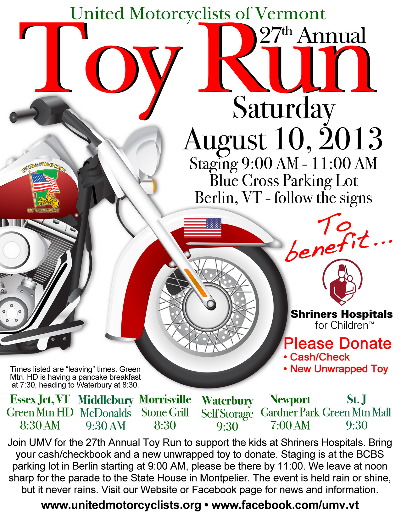 2015 – 29th Annual United Motorcyclists of Vermont Toy Run – United ...